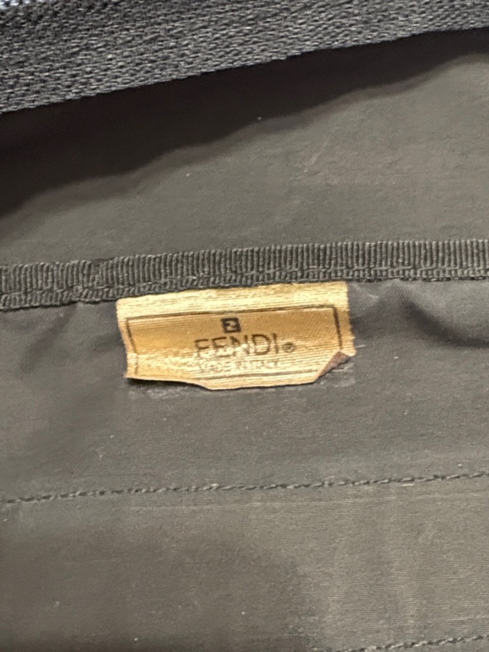 Fendi Vintage Black Logo Tote Travel Nylon Shoulder Bag - Picture 6 of 6